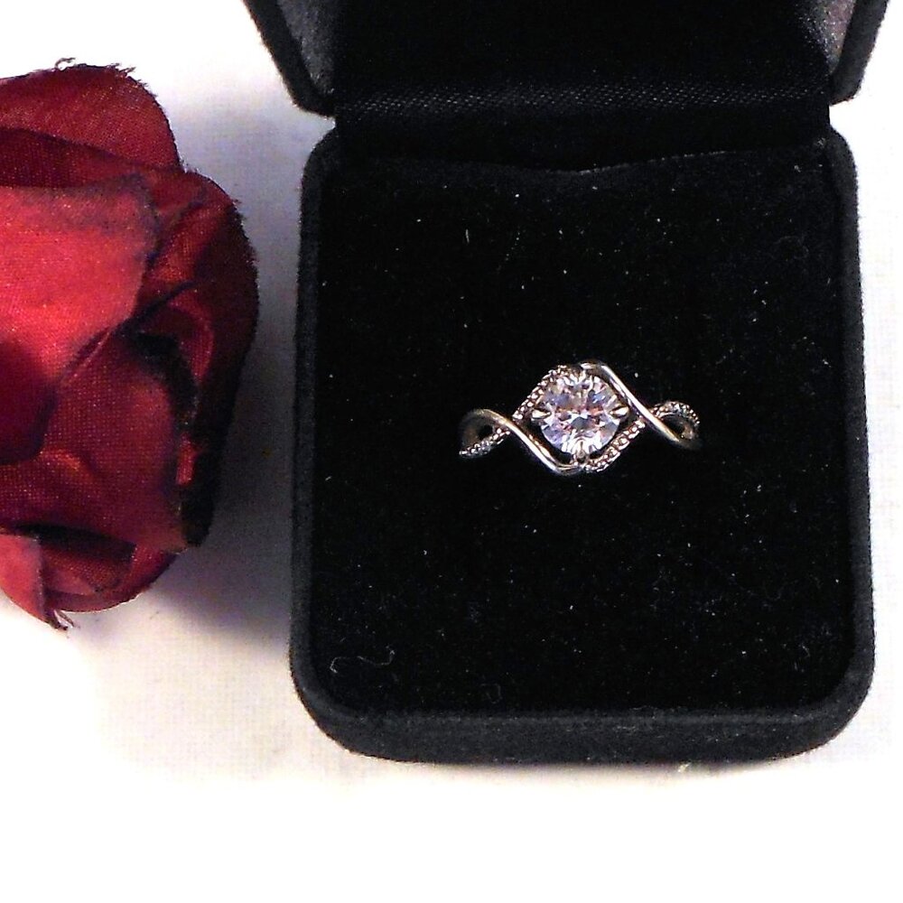 Sterling Silver Clear CZ Ring Size 6 - Engagement, Wedding, Sparkling Ring
